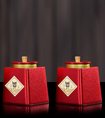 春节新款茶叶罐烤漆锡合金生铁系列梯形圆形茶叶包装礼盒小茶罐