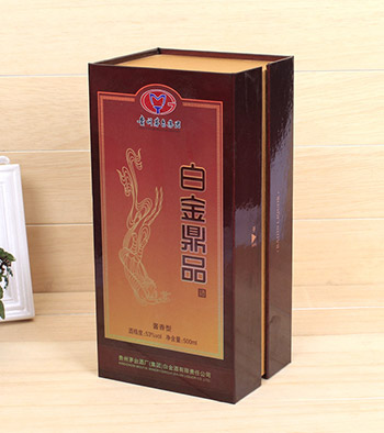 新款金卡纸白酒包装盒礼盒定做高档翻盖盒子保健酒礼品盒定制logo